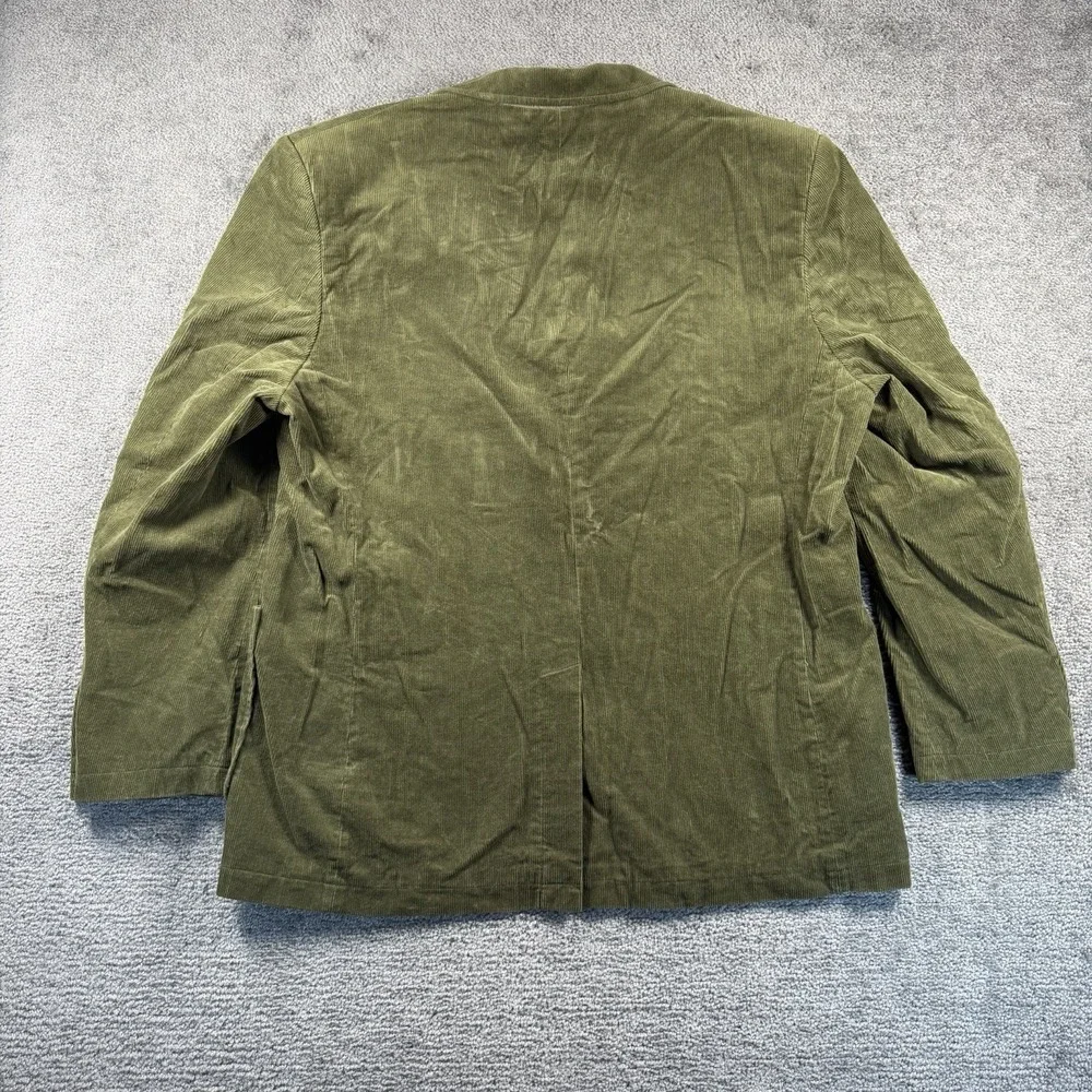 Preswick & Moore Mens Olive Green Corduroy Blazer Sport Coat XL Patch Pockets